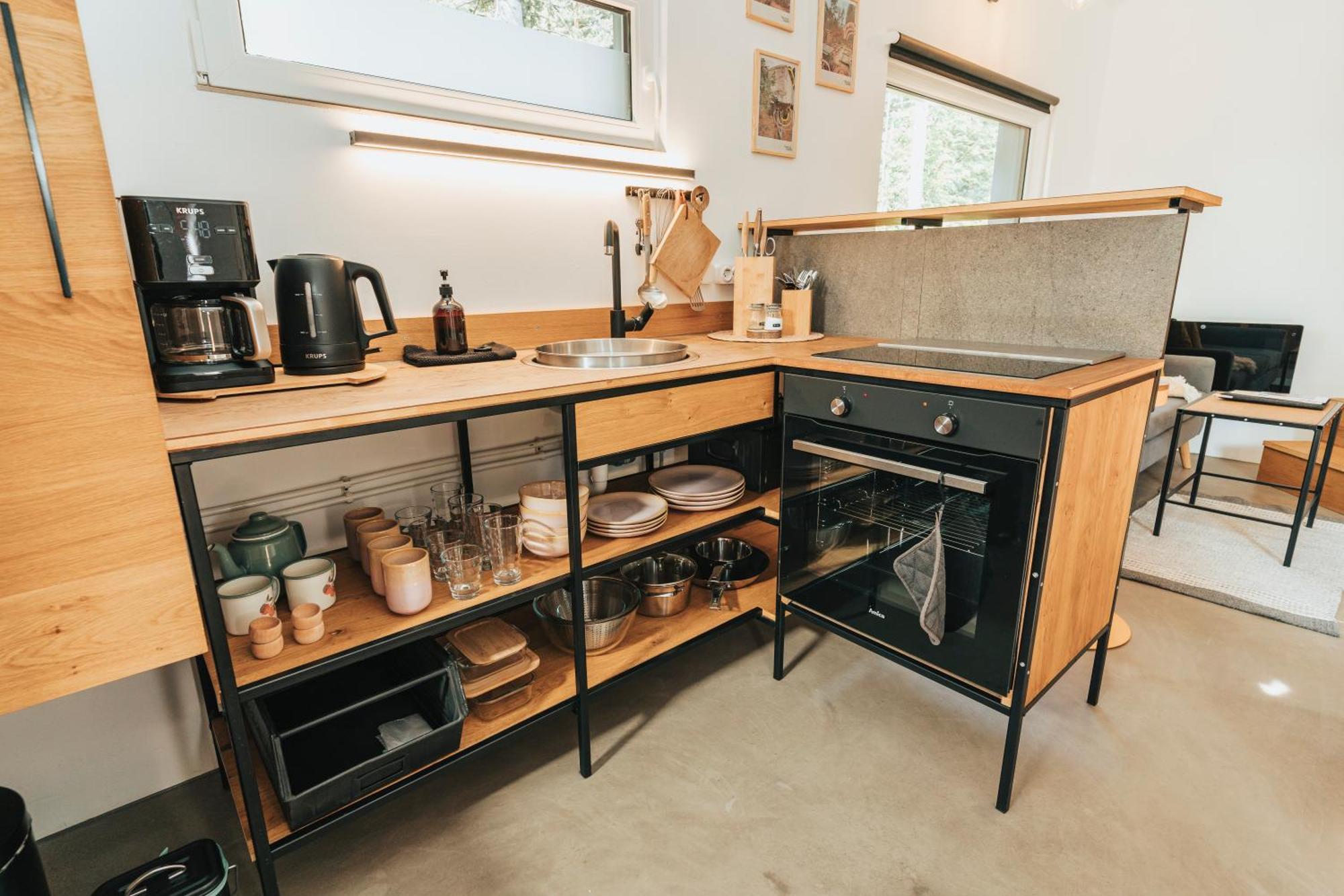 Modernes Tinyhouse Trailer Cabins Am Waldrand - Mit Seezugang 埃京 外观 照片